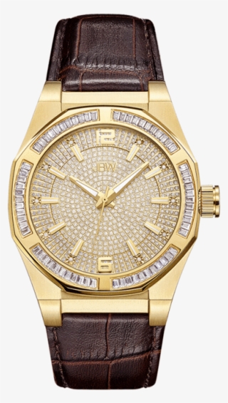 Jbw Apollo J6350b Gold Brown Leather Diamond Watch - Jbw Apollo
