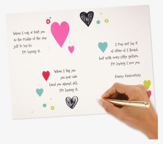 Patterned Hearts Anniversary Card - Heart