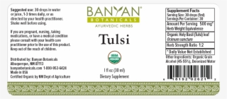 Banyan Botanicals, Tulsi, Liquid Extract, 1 Fl Oz - Banyan Botanicals