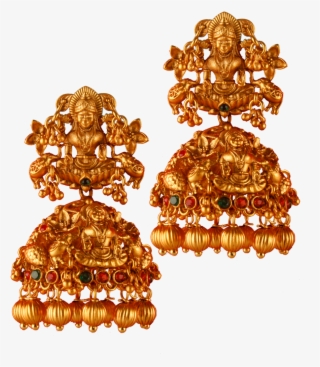 Goddess Of Mahalakshmi Matte Finish Jhumka - Earrings