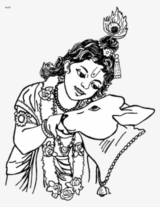 Coloring Pages Of Krishna Awesome Shri Krishna Janmashtami - Krishna Ji Line Art