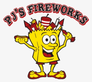 Pj's Fireworks - Logo - Cartoon