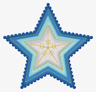 Jss Heavenly Star Flake Blue Light ~ - Christmas Star Clipart Red