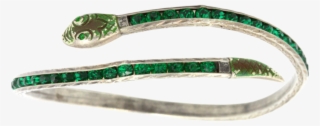 Art Deco Green Snake Bracelet - Vine Snake