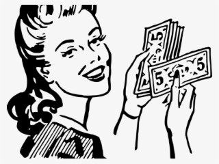 Make Money Clipart Vintage Lady - Pop Art Money Png