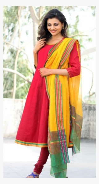Fb Red Yellow Anarkali - Shalwar Kameez