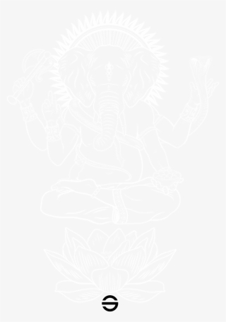 Ganesh White Outline Transparent Background W - Illustration
