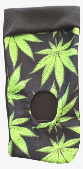 Light Green Cannabis Leaflets On A Black Background - Sock