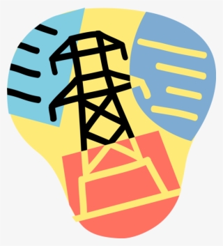 Vector Illustration Of Electricity Power Energy Transmission