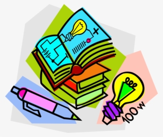 Physics Study Of Textbooks Vector Image School - School Project Clipart