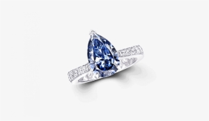 A Graff Ring Featuring A Fancy Deep Blue Pear Shape - Engagement Ring