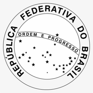 National Seal Of Brazil Black White Flag Clipartist - Simbolo Republica Federativa Do Brasil