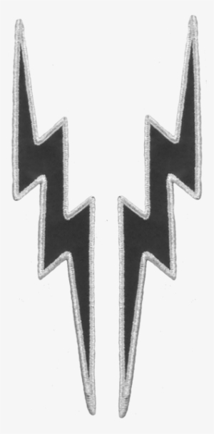 Black Lightning Bolts 10″ Embroidered Reflective Patch - Emblem