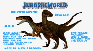 Velociraptor Clipart Jurassic World - Jurassic Park 2 Male Velociraptor