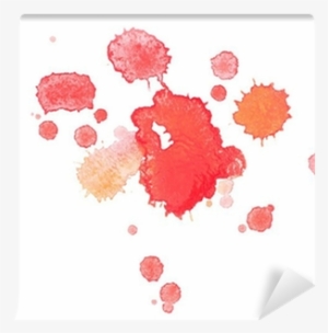 Abstract Watercolor Aquarelle Hand Drawn Red Drop Splatter - Mancha De Acuarela Roja