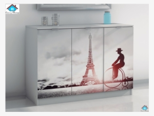 Mueble Aparador Blanco Decorado Imagen De Torre Eiffel