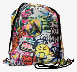 Emoji Graffiti Drawstring Bag - Emoji