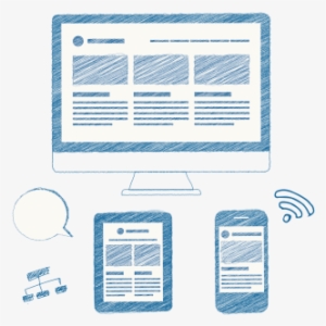 Hand Drawn Responsive Design Elements With Icons, Responsive, - Responsive Web Design
