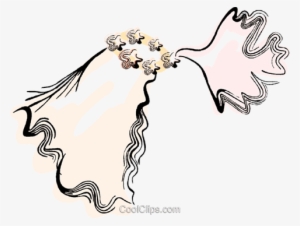 Bridal Veil Royalty Free Vector Clip Art Illustration - Veu Noiva Vetor Png