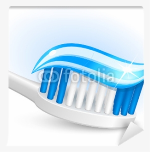 Toothbrush And Gel Toothpaste Wall Mural - Toothpaste