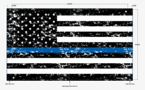 Grunge Thin Blue Line American Flag Banner - Fallen But Never Forgotten