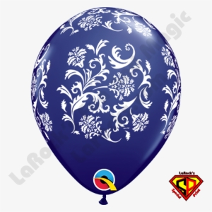 Black And White And Pink Damask Balloons