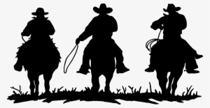 Vector Transparent Stock Horse Riders Cow Boy Wall - Cowboys On Horses Silhouette