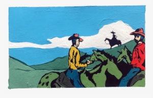4horses3cowboys Copy - Painting