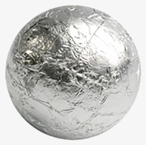 Silver Foiled Solid Milk Chocolate Balls - Ball Of Foil Png