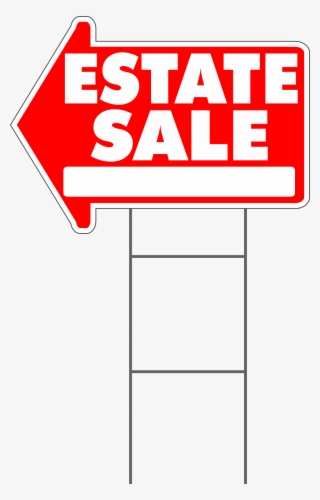 Estate Sale Today Yard Sign Arrow Shaped With Frame - 4 State Trucks