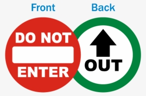 Do Not Enter / Out Label - Automatic Door Sticker Arrow