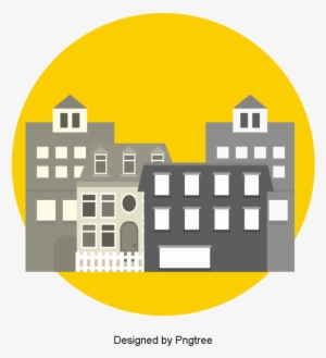 Vector Style Building Design Of Cartoon City, Cartoon, - Psd