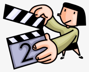 Vector Illustration Of Cinematic Film Producer With - Film