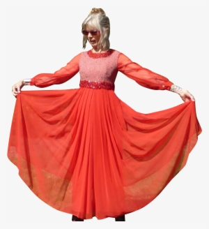 Fire Engine Red Diaphanous Beaded, Embellished Ball - Fire Engine Red