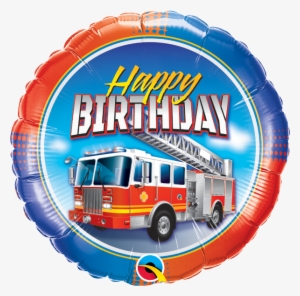 Birthday Fire Truck 18" Foil Balloon - Fire Truck Happy Birthday Foil Balloon