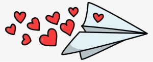 Free Paper Plane With Hearts Love High Resolution Clip - Paper Plane Png Clipart
