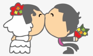 Just Married Couple Decorative Sticker - Wedding Drawing