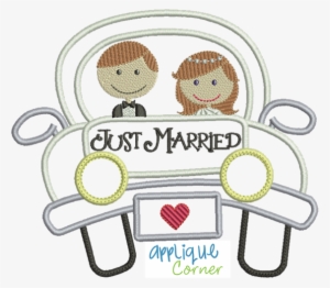 More Views - Just Married Car Cartoon