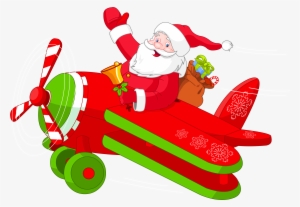 Image Free Download Christmas Airplane Clipart - Santa Airplane Clipart