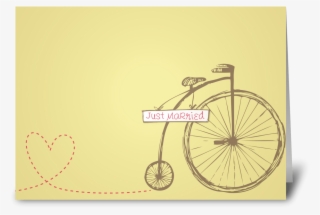 Wedding Vintage Just Married Greeting Card - Wedding