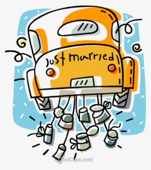 Just Married Couple Driving Away Royalty Free Vector - Stas And Stella's Mostly Traditional Polish Wedding