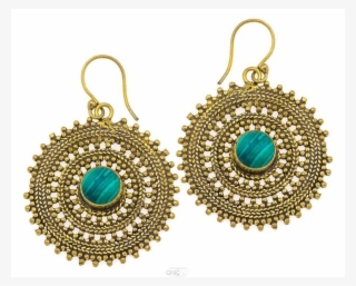 Chalcedony Earrings Braid Circle Points Triangles Brass - Q Ring Rotor For Shimano