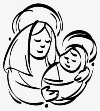 Vector Illustration Of Mother Mary With Christ Child - Maria Mae De Jesus Png