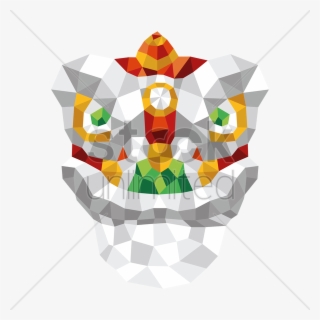 Lion Head Geometric Design Vector Image Graphic - Chinese Lion Head Graphic Vector