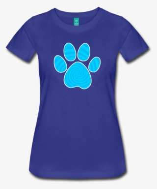 Dog Paw Print, Blue Spiral T-shirt - T-shirt