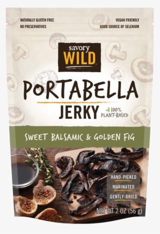 Sweet Balsamic & Golden Fig Portabella Jerky - Savory Wild Portabella Mushroom Jerky