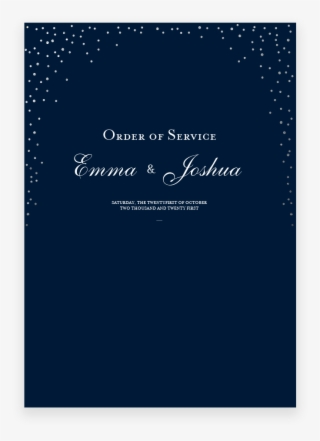 Sparkle Wedding Order Of Service - Jagz