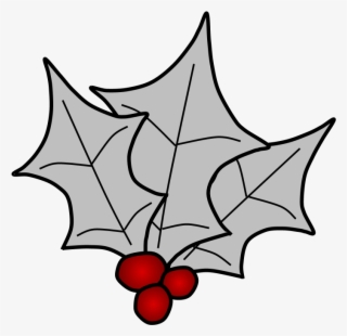 Holly, Berries, Leaves Together, Silver, Png