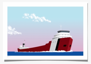 Great Lakes Freighter I Art Print Roo Kee Roo - Cruiseferry