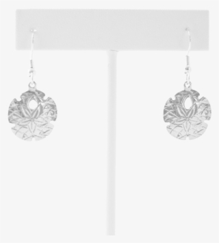 Pewter Sand Dollar Drop Earrings - Earrings
